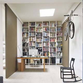 mini bike hangs with storage and books