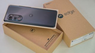 Motorola Edge (2022) with its box