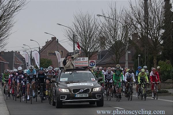 The riders bunched at the start