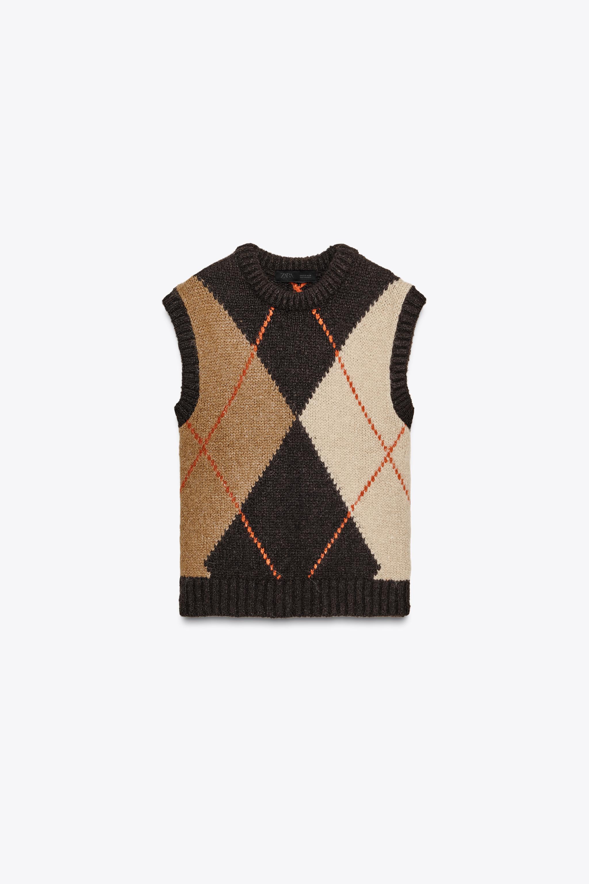 Argyle Knit Jumper Vest