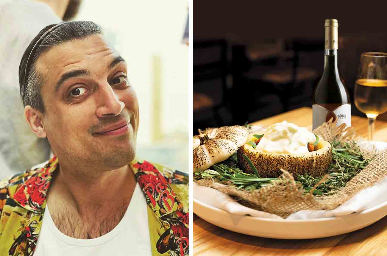 Head sommelier, Chef&amp;rsquo;s Table and Twenty Eight, Urcino Garcia Hernandez matches B&amp;eacute;res, Asz&amp;uacute; 5 Puttonyos 2011 with the five gourds