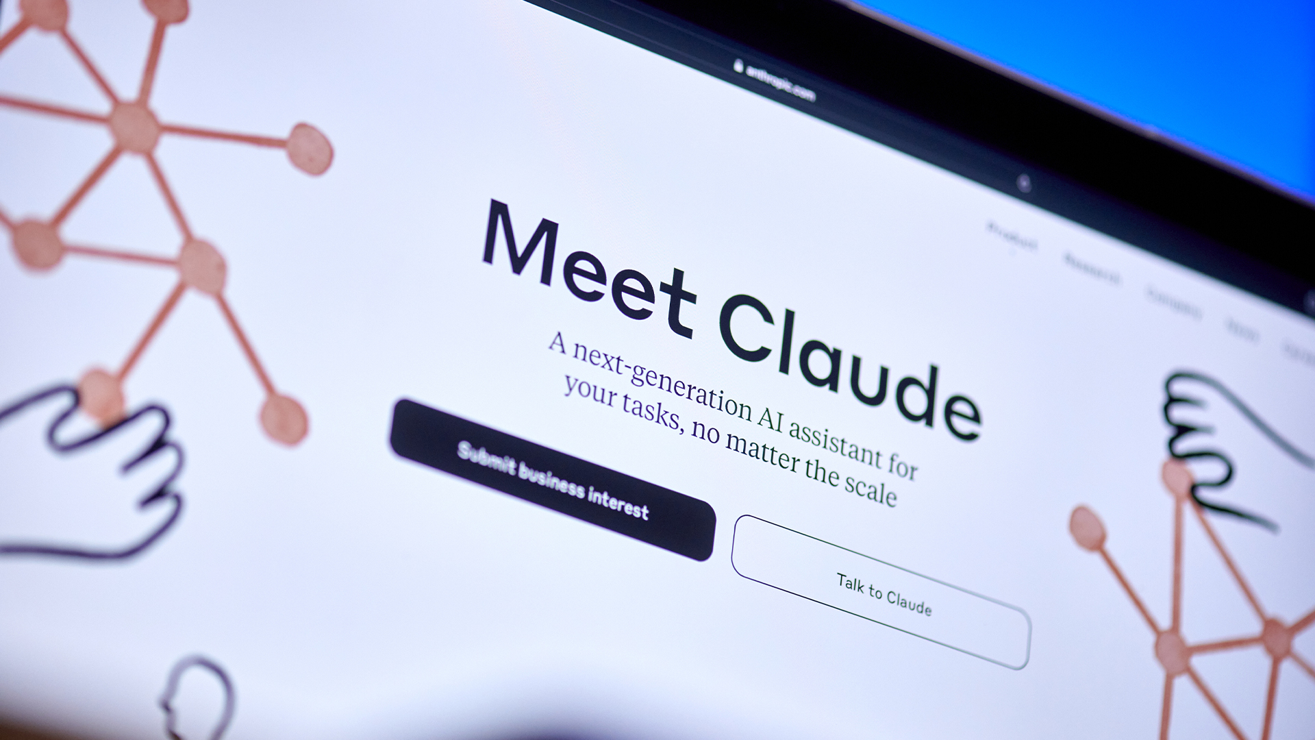 Home screen for Anthropic's Claude AI assistant web portal.