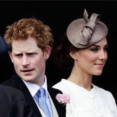 Prince William, Prince Harry and Kate Middleton attend the Epsom Derby at Epsom Downs racecourse