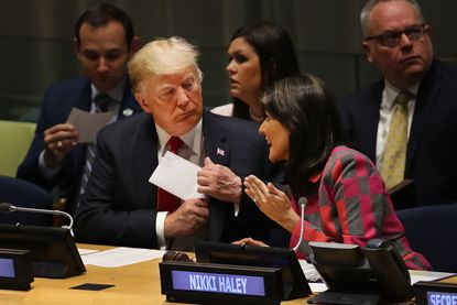 Trump and U.N. Ambassador Nikki Haley at the General Assembly