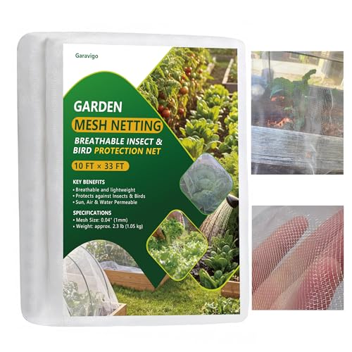 Garavigo Durable Garden Fine Mesh Netting, 10x33ft Insect Netting for Plant