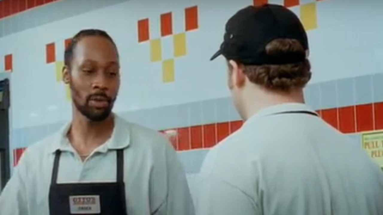 RZA talking to Seth Rogen in Funny People