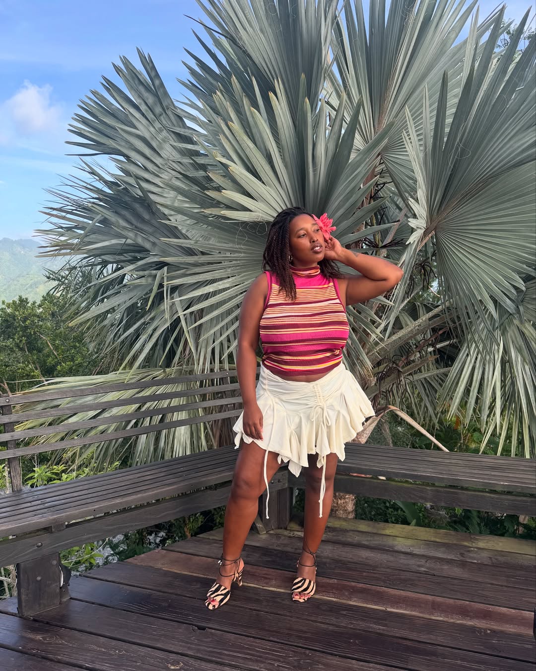 Mecca Williams in a summer outfit.