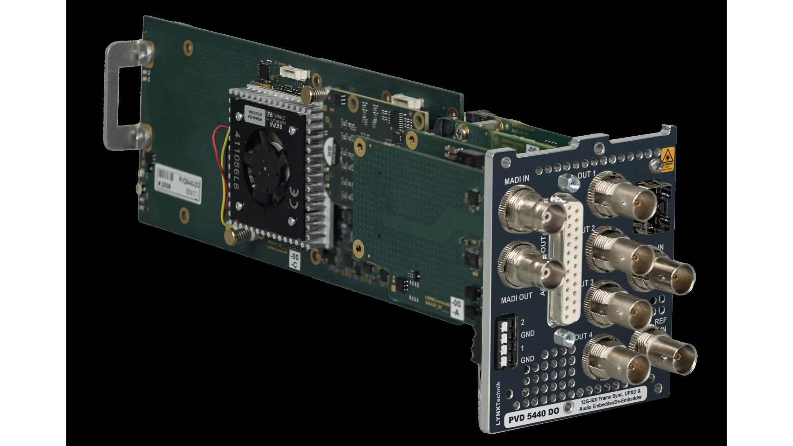 The PVD 5440 DO delivers extensive signal processing capabilities in a single 12G-SDI Series 5000 card.