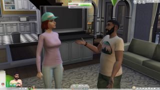The Sims 4 mod - Height Sliders: Bob Pancakes standing next to a very tall Eliza Pancakes