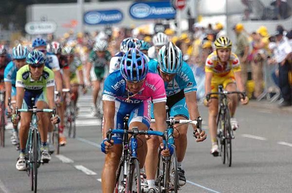 Daniele Bennati (Lampre) after winning the sprint for eighth