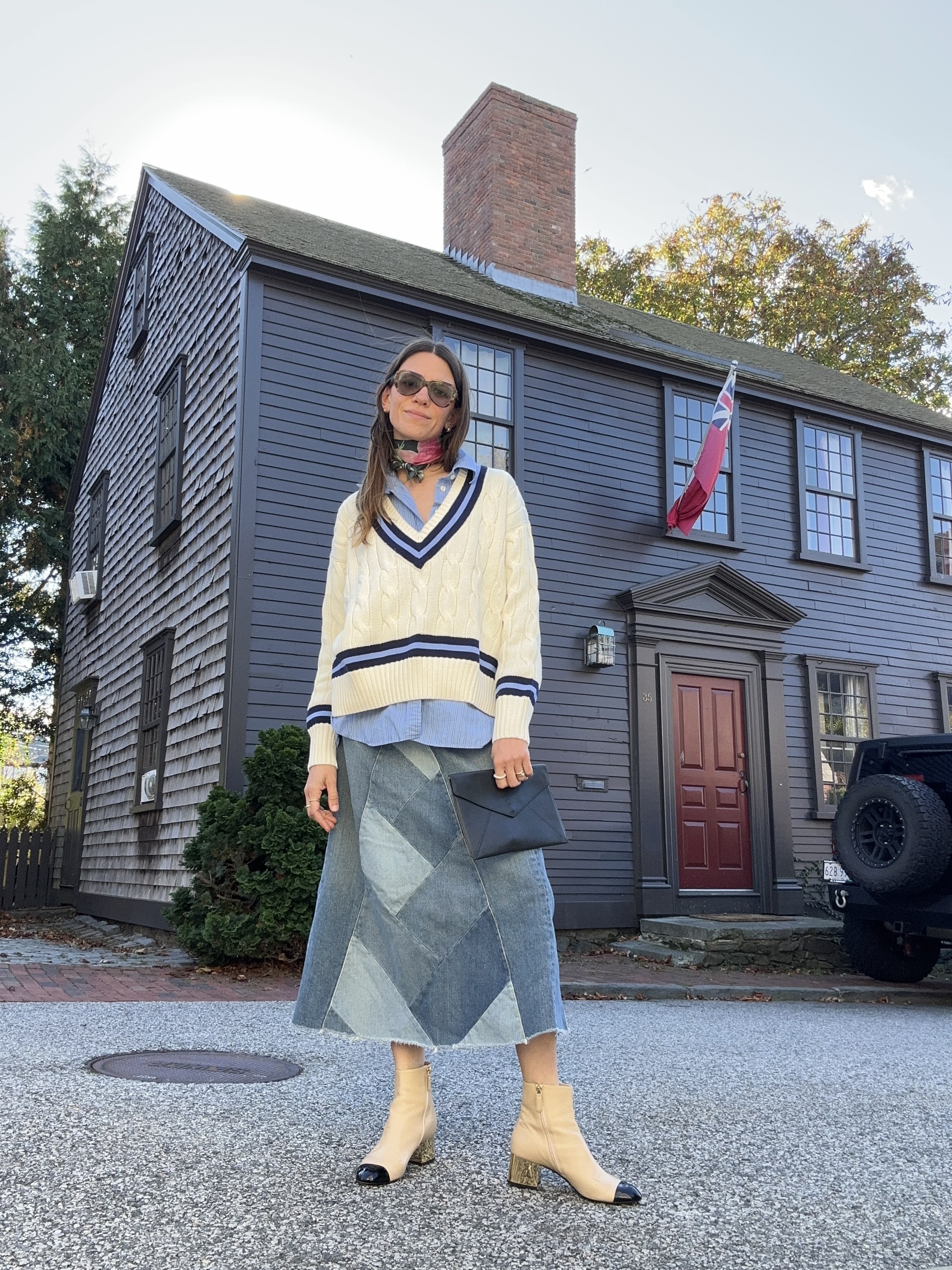 Julia Gall wearing a cricket sweater