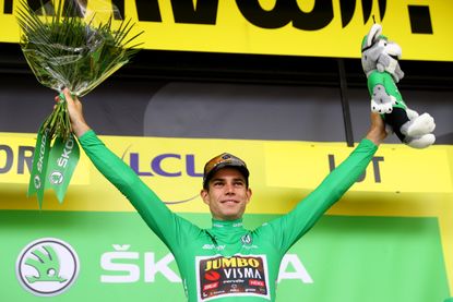Wout van Aert in the green jersey at the 2022 Tour de France