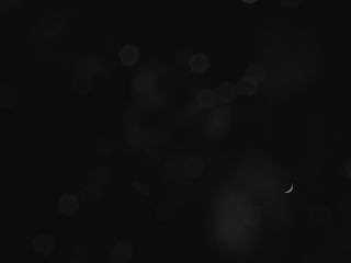 an all black image with a faint crescent moon near the bottom right corner.