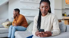 Couple ignoring each other