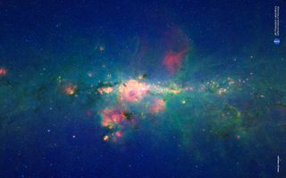 A view from the bustling center of our galactic metropolis. Spitzer Space Telescope offers us a fresh, infrared view of the frenzied scene at the center of our Milky Way, revealing what lies behind the dust.