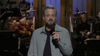 Nate Bargatze performing stand-up at Studio 8H for his second episode hosting SNL