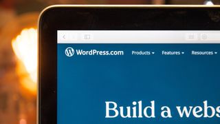 close-up of WordPress open on a laptop