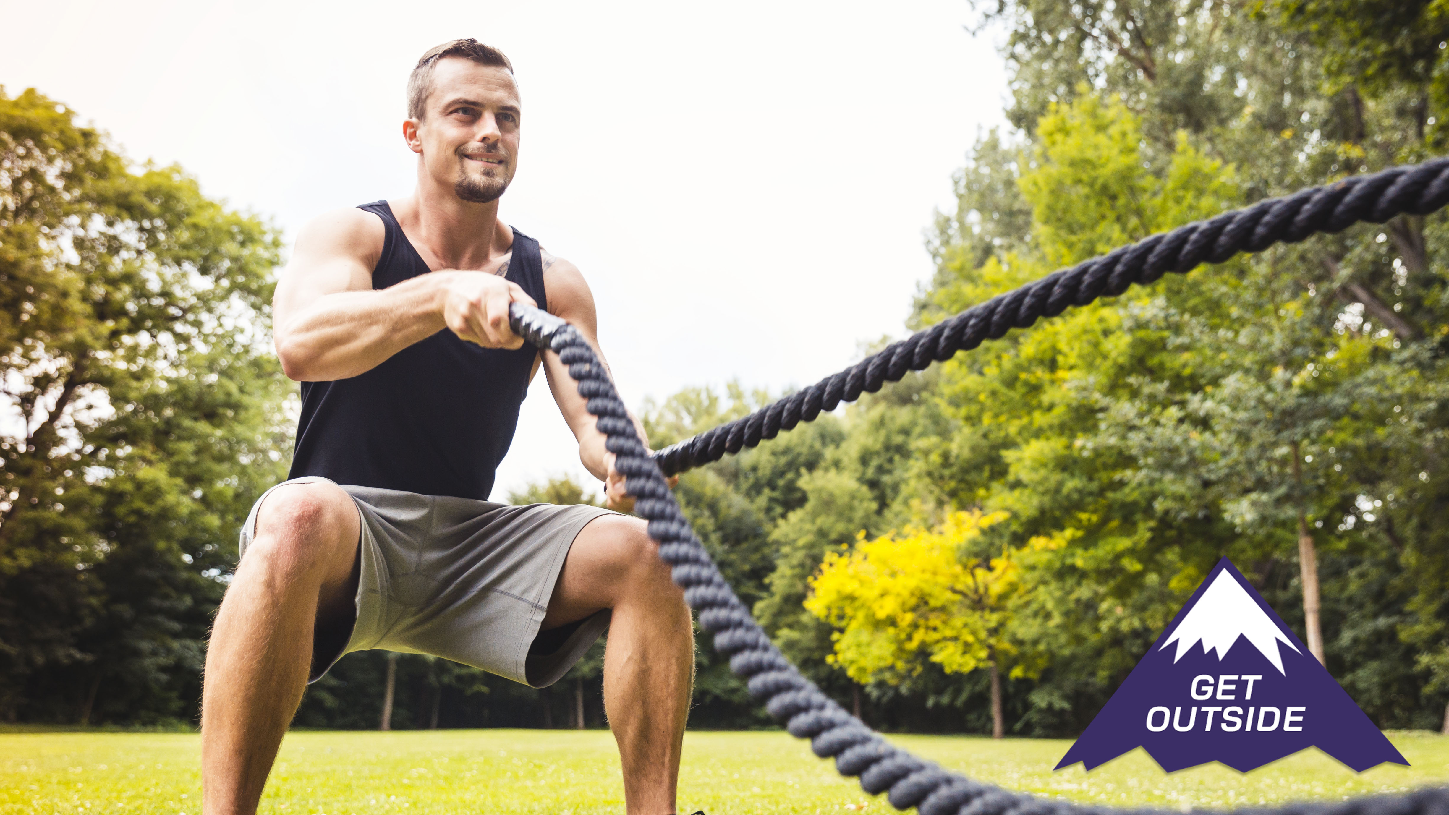 a man working out outside