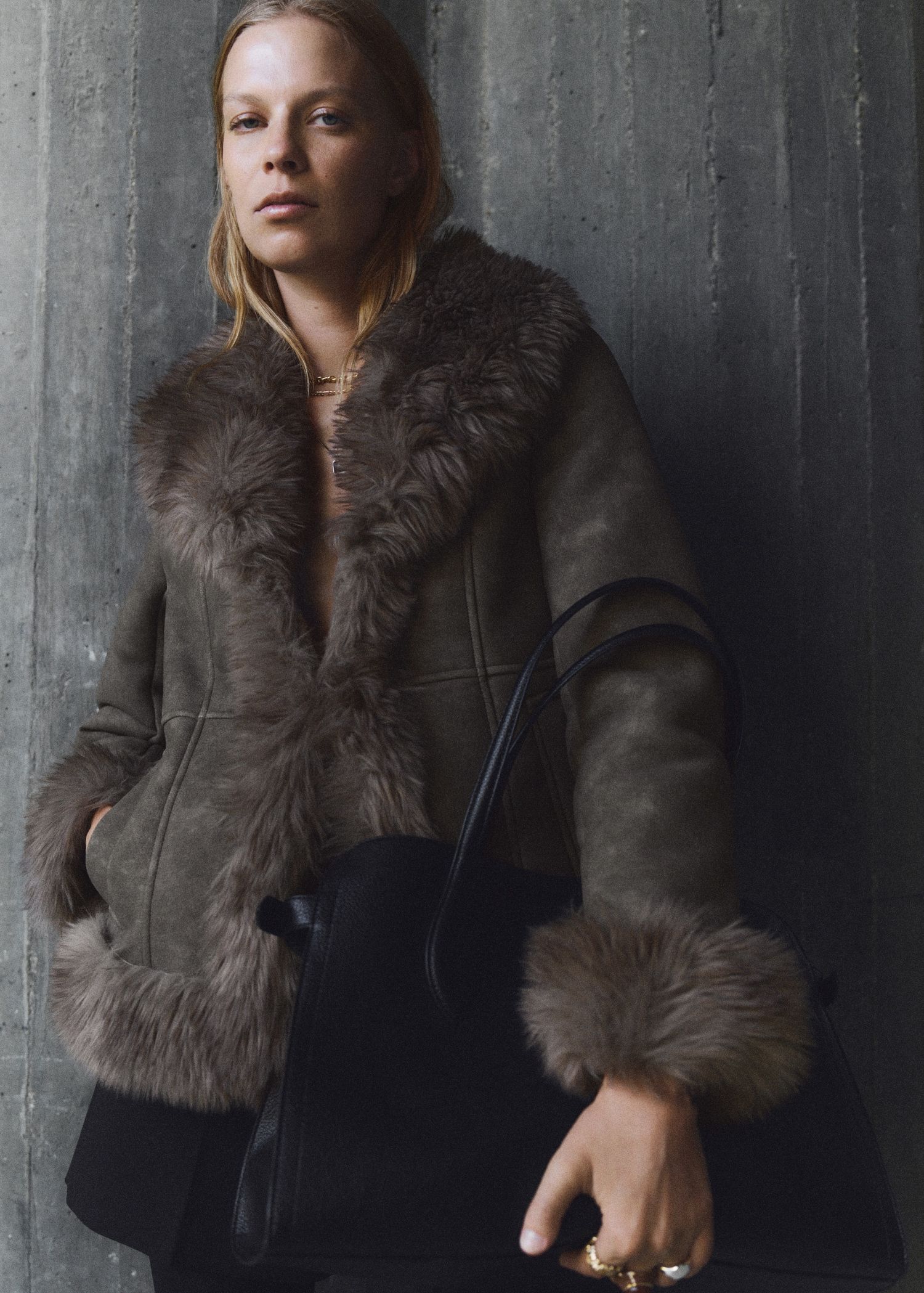 Suede-Effect Faux-Fur Jacket - Women | Mango Usa