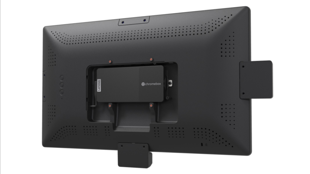 Lenovo Chromebox Micro mounted on back of display render