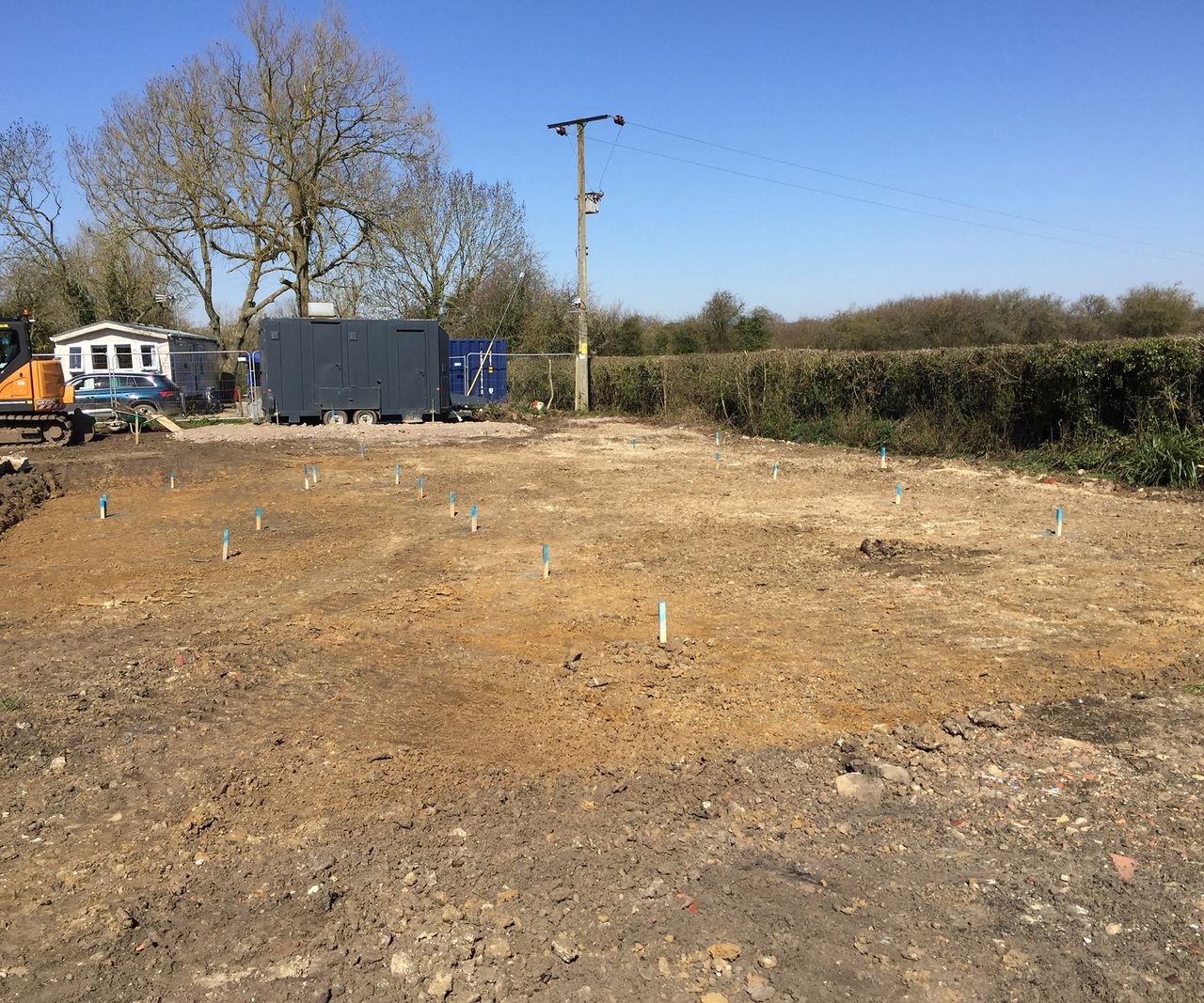 The ground after a demolition getting ready for a self build