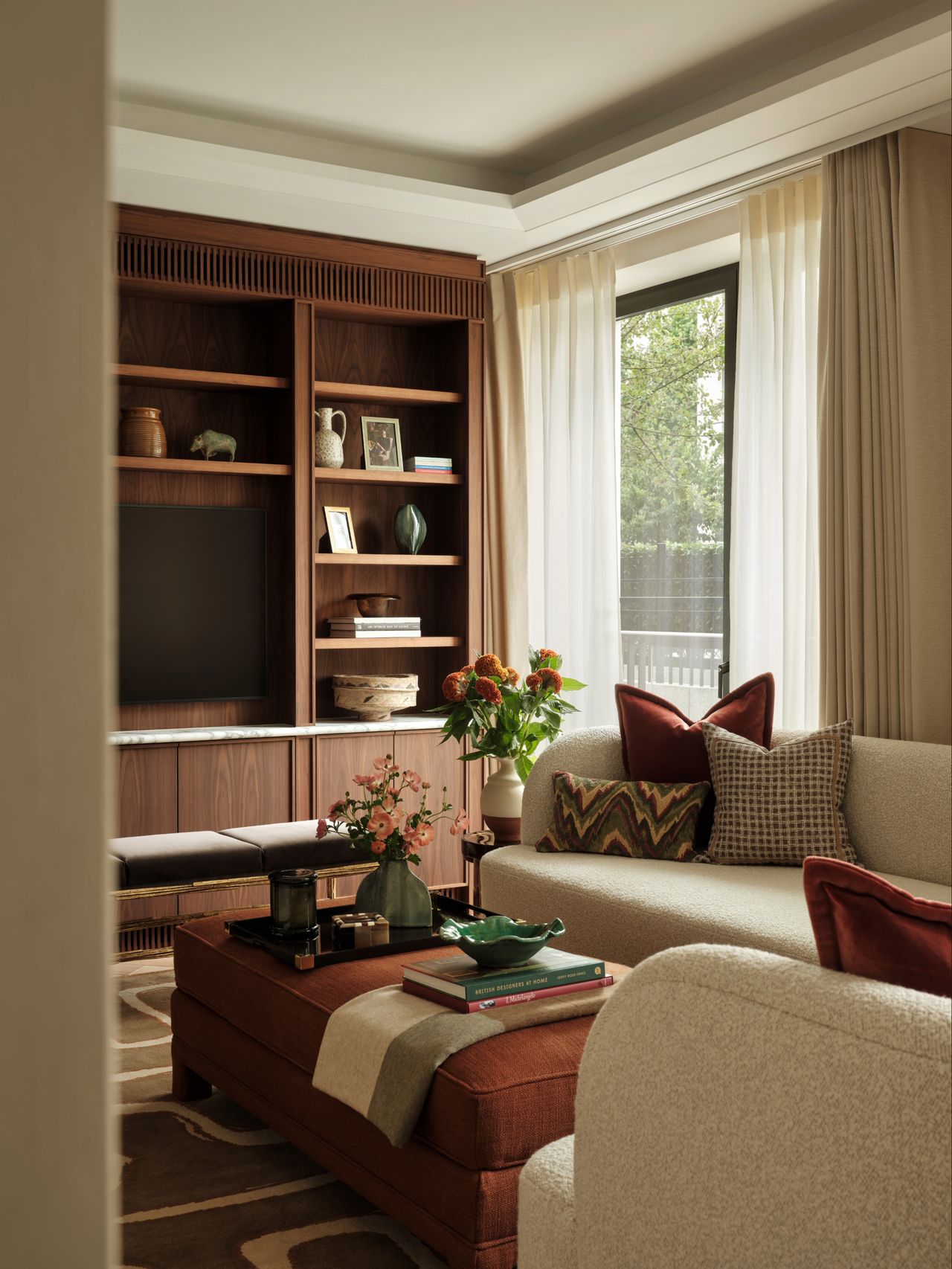 A tonal living space by interior designer Rebecca Hughes.