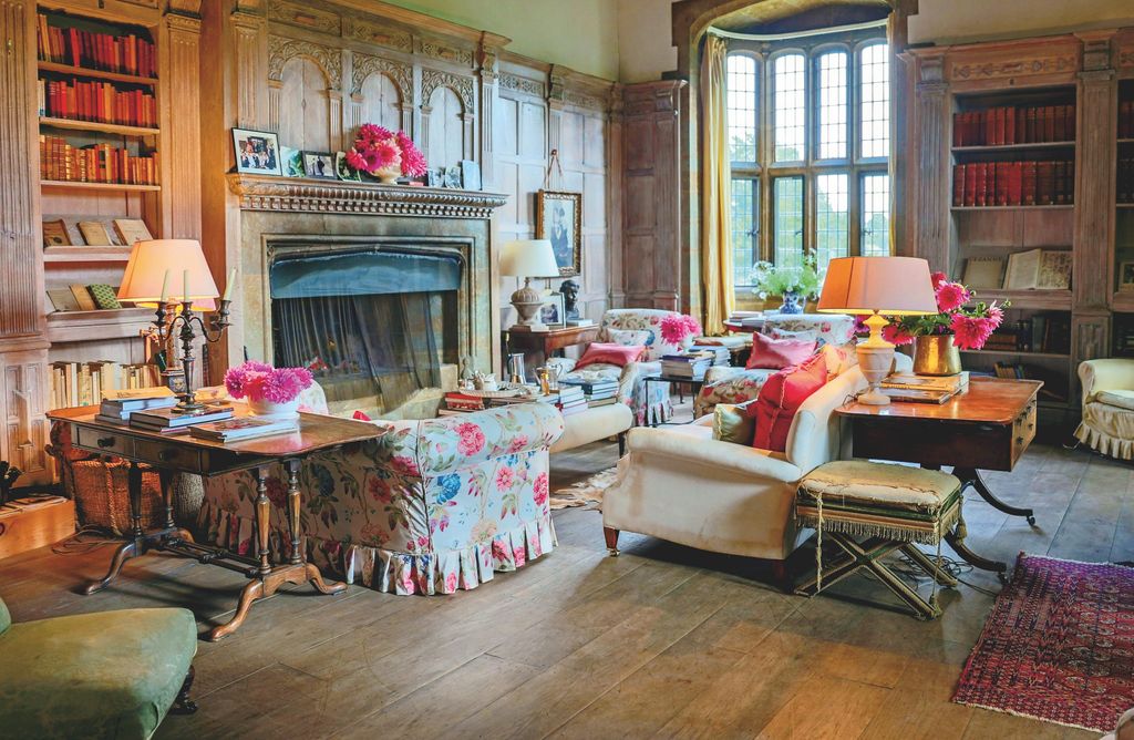 A double-height library and drawing room that's full of colour and ...