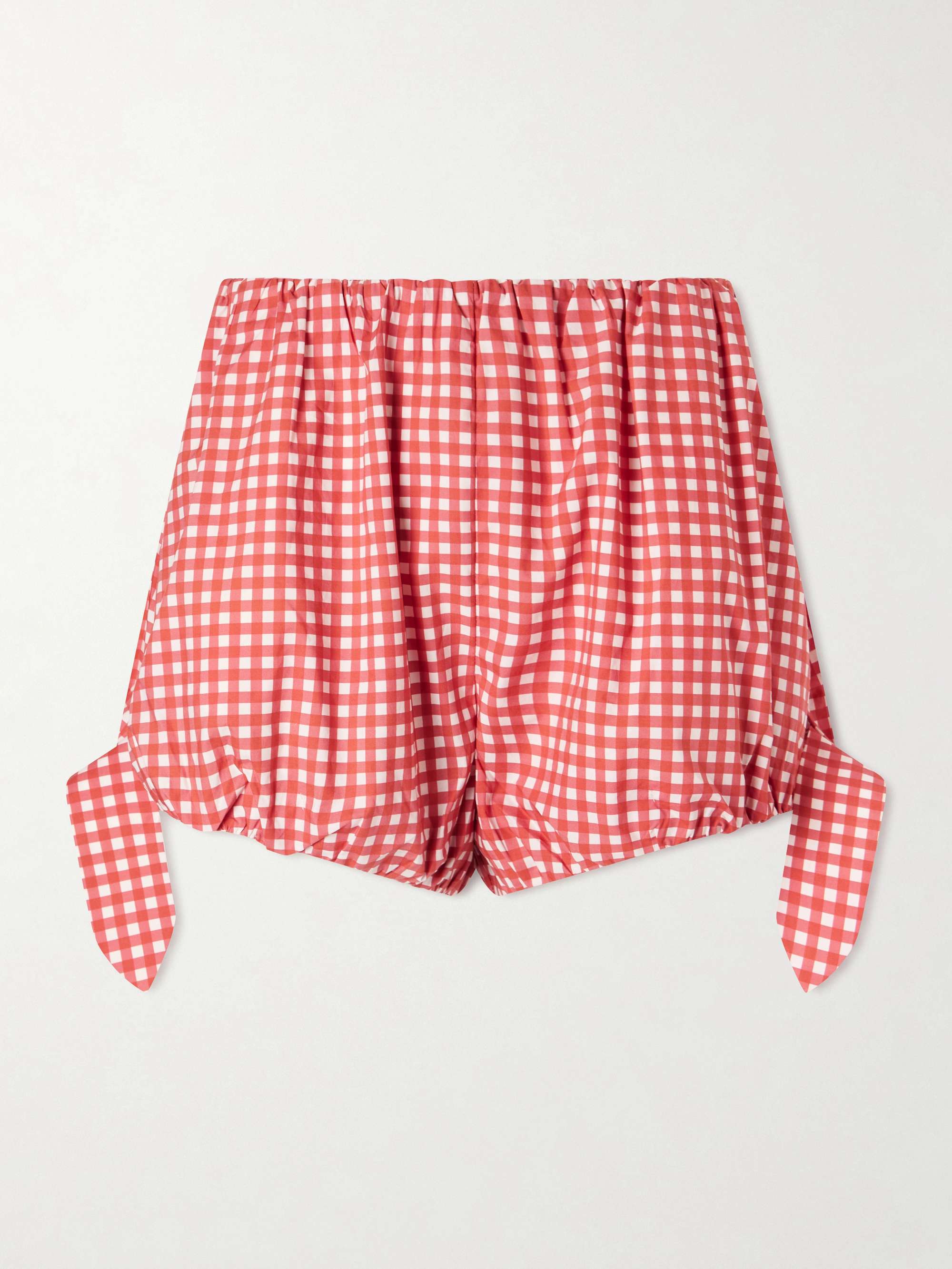 Rosie Tie-Detailed Checked Cotton-Poplin Shorts