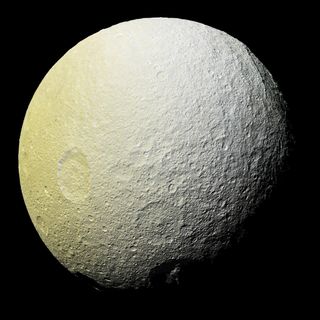 Saturn's moon Tethys.