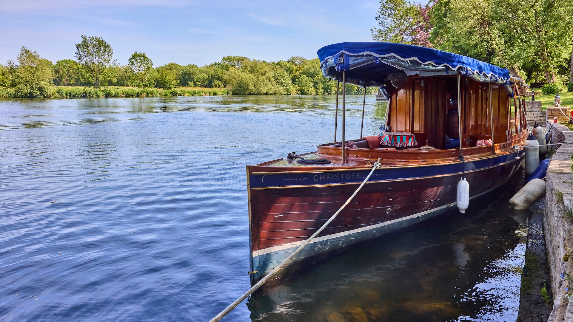 Boat sat on the river 