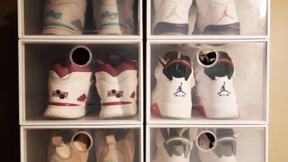 Sneakers in stacked sneaker cases