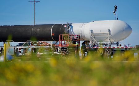 Firefly Aerospace rolls its Alpha rocket to the pad at Vandenberg Space Force Base in California for the "Stairway to Seven" launch, which is planned for March 1, 2026.
