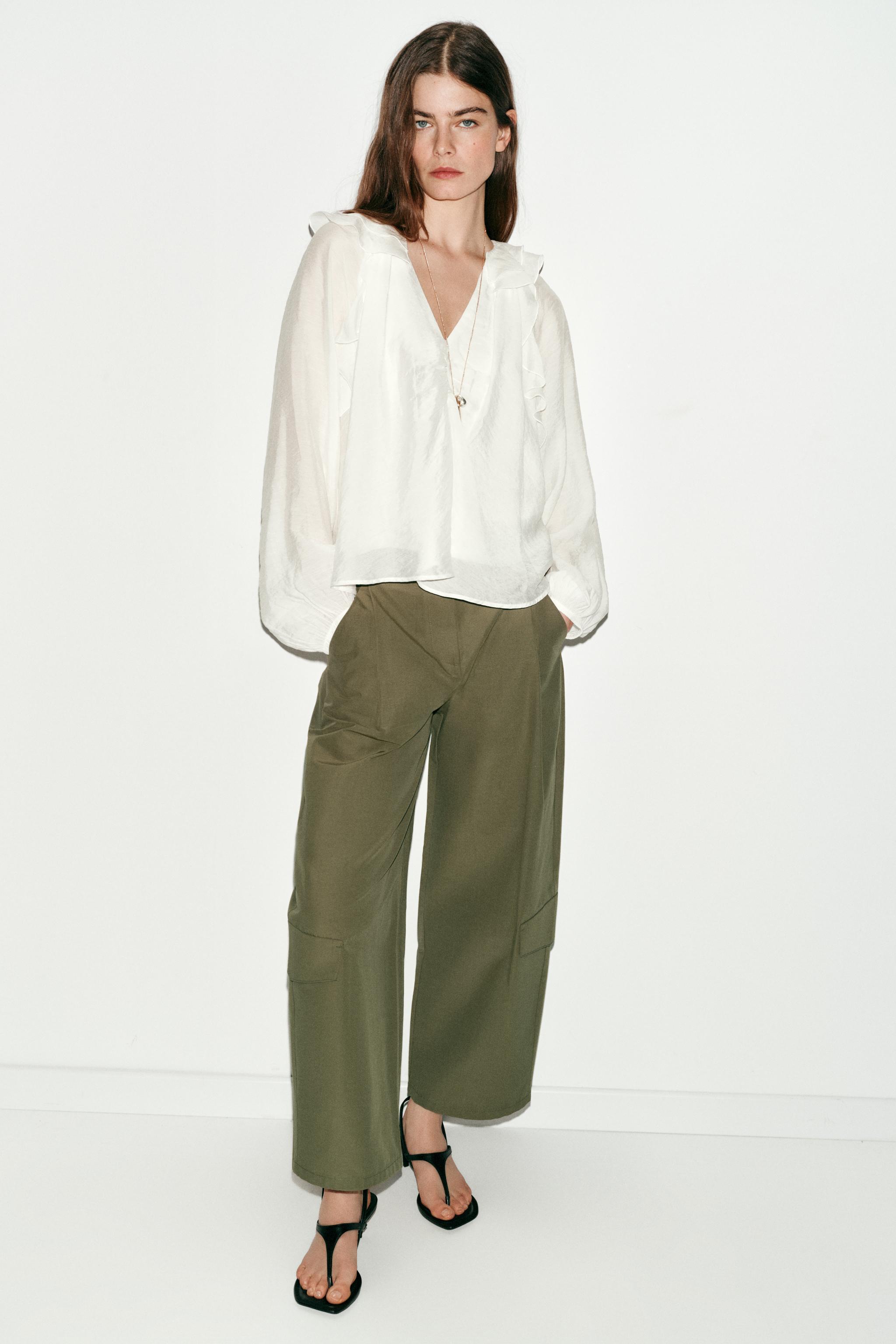 Ruffled Blouse With Gathered Detail