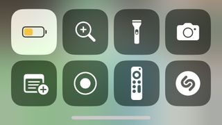 iPhone settings for low power mode control center