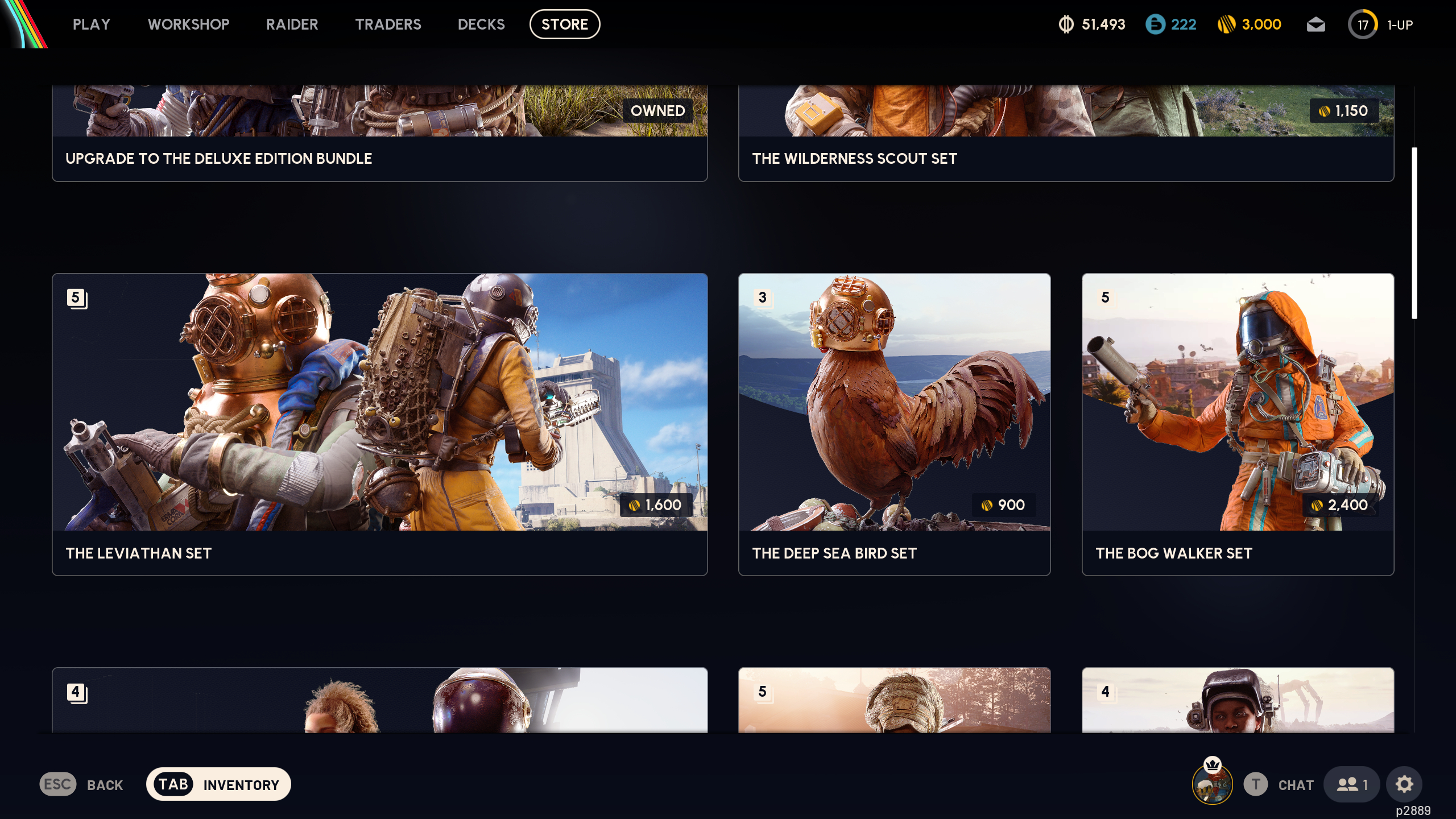 Arc Raiders: A screenshot of the store page, showing the two new bundles, Leviathan and Deep Sea.