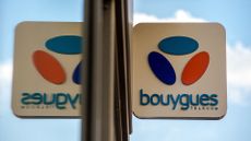 Bouygues Telecom logo pictured on a storefront in Lille, France.
