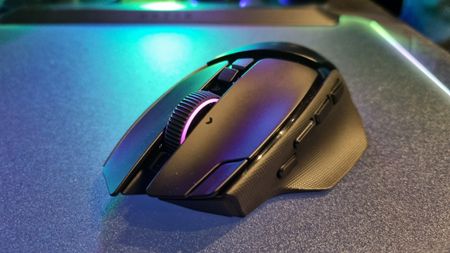 The Razer Basilisk V4 Pro gaming mouse shot from various angles at Gamescom 2026