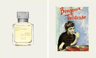 Maison Francis Kurkdjian Perfume next to the French novel Bonjour Tristesse