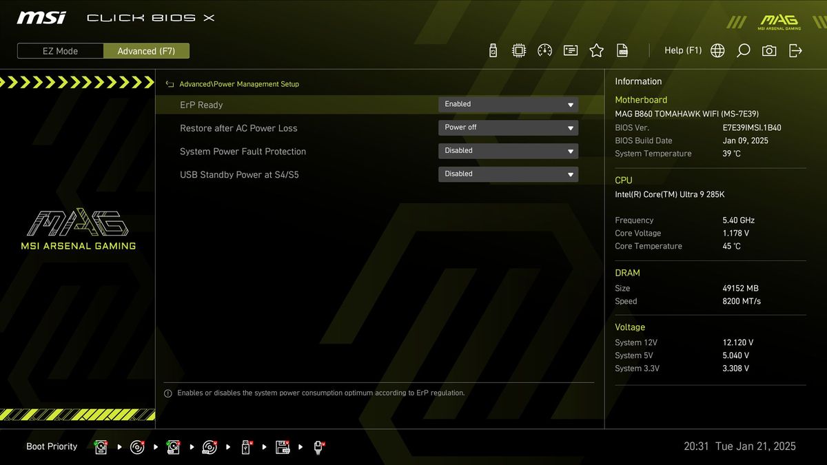 MSI MAG B860 Tomahawk Wifi