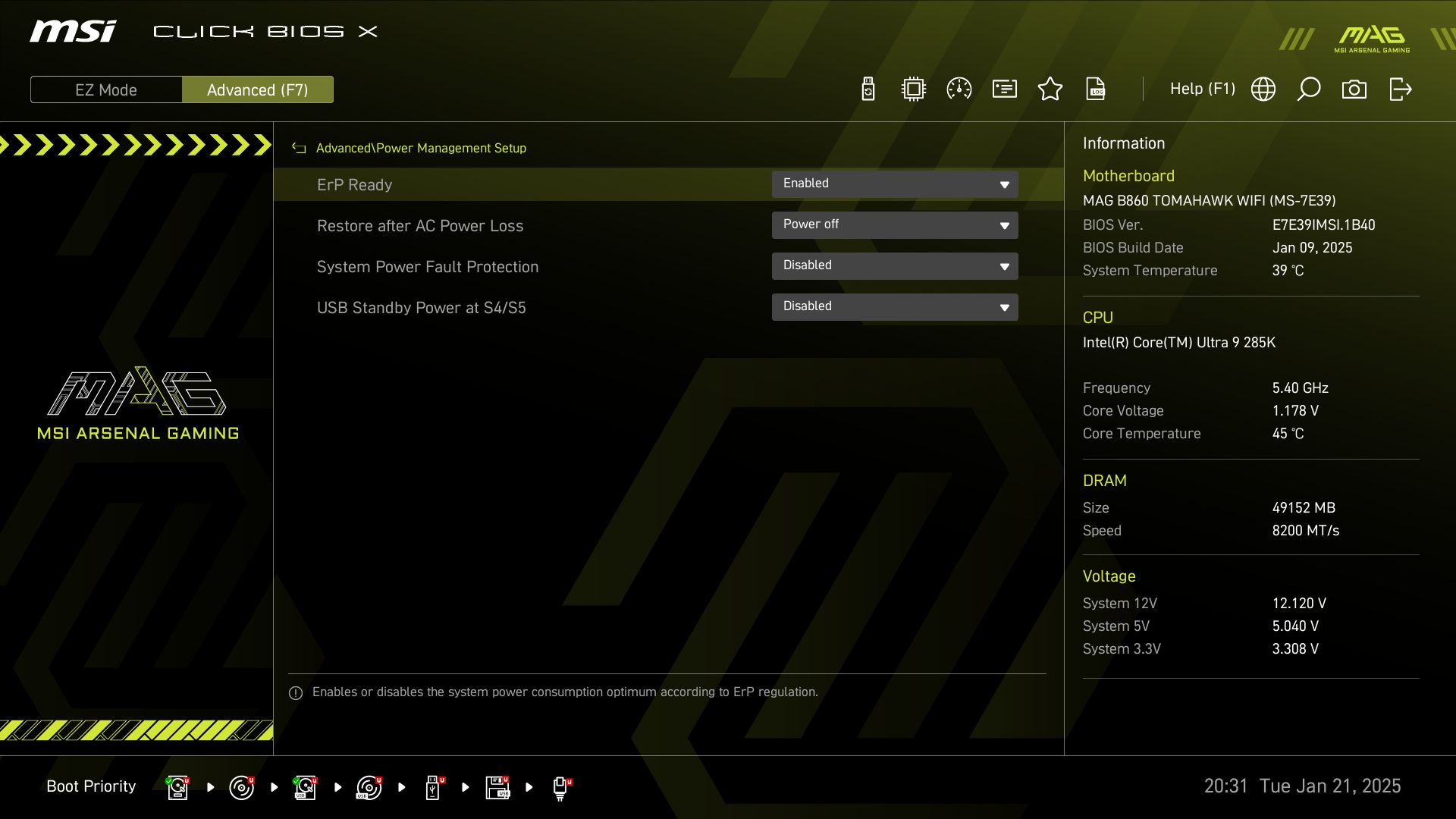 MSI MAG B860 Tomahawk Wifi