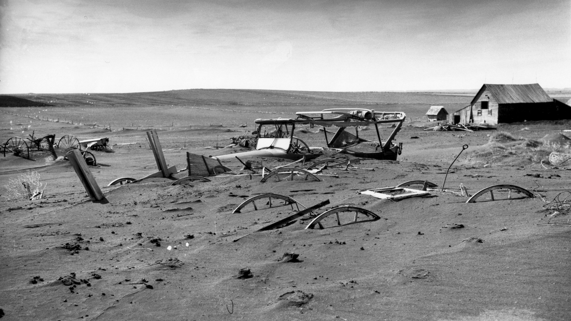 Damage caused during the Dust Bowl of the 1930's