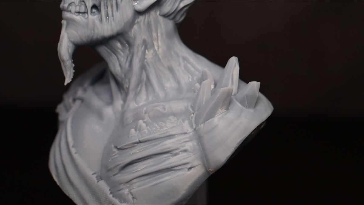 Nova3D Whale3 SE 3D printer-test print-Hades-chest close up