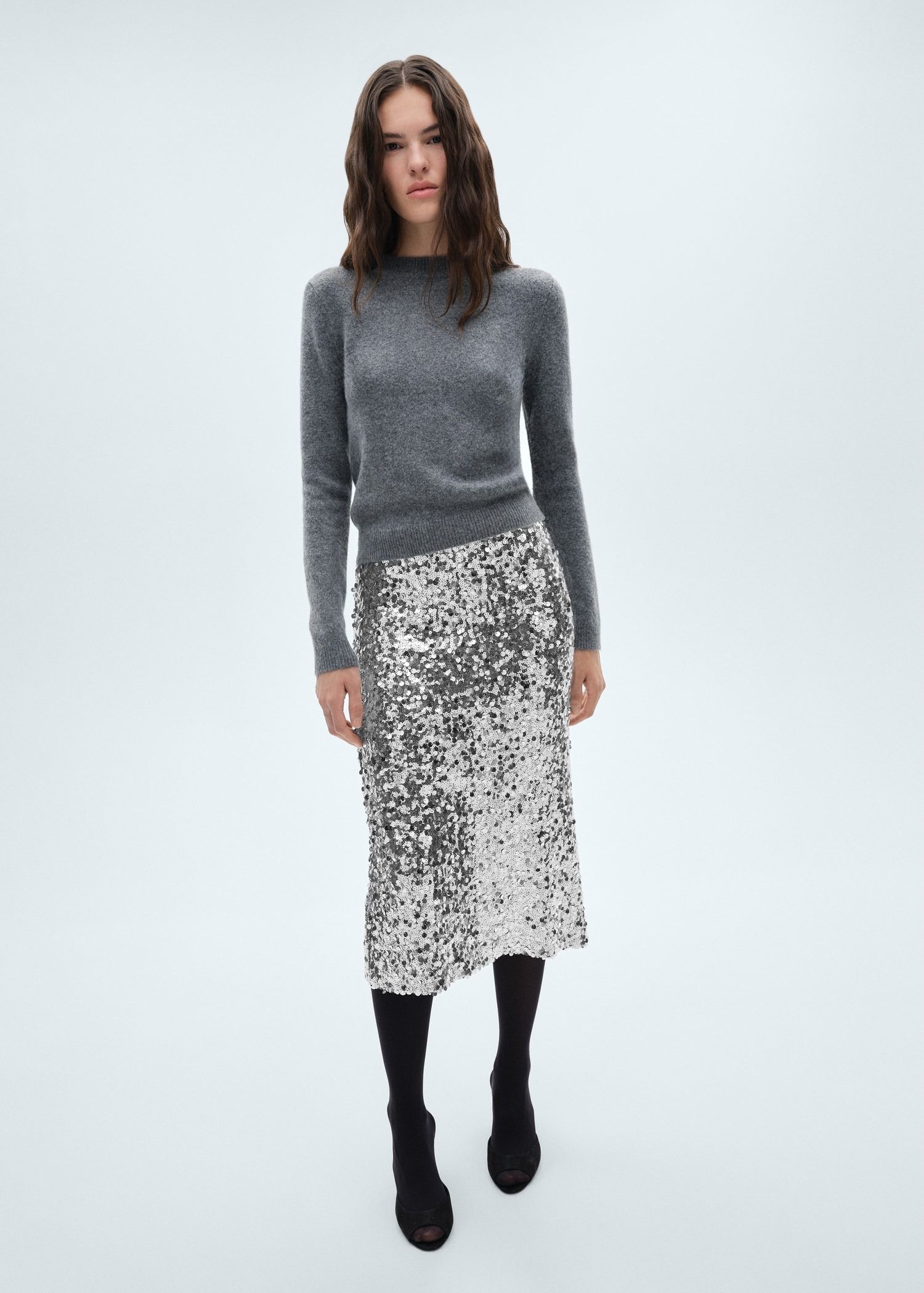 Mango, Sequin Midi Skirt