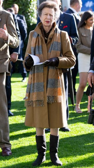 Princess Anne, Princess Royal attends QIPCO British Champions Day at Ascot Racecourse on October 19, 2024