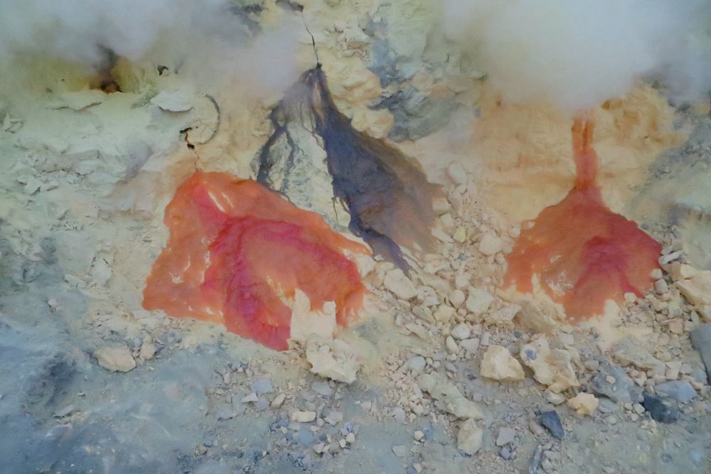 Sulfur deposits at Ijen Crater