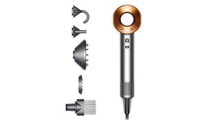 The Dyson Supersonic Hair Dryer in the colour Nickel/Copper.