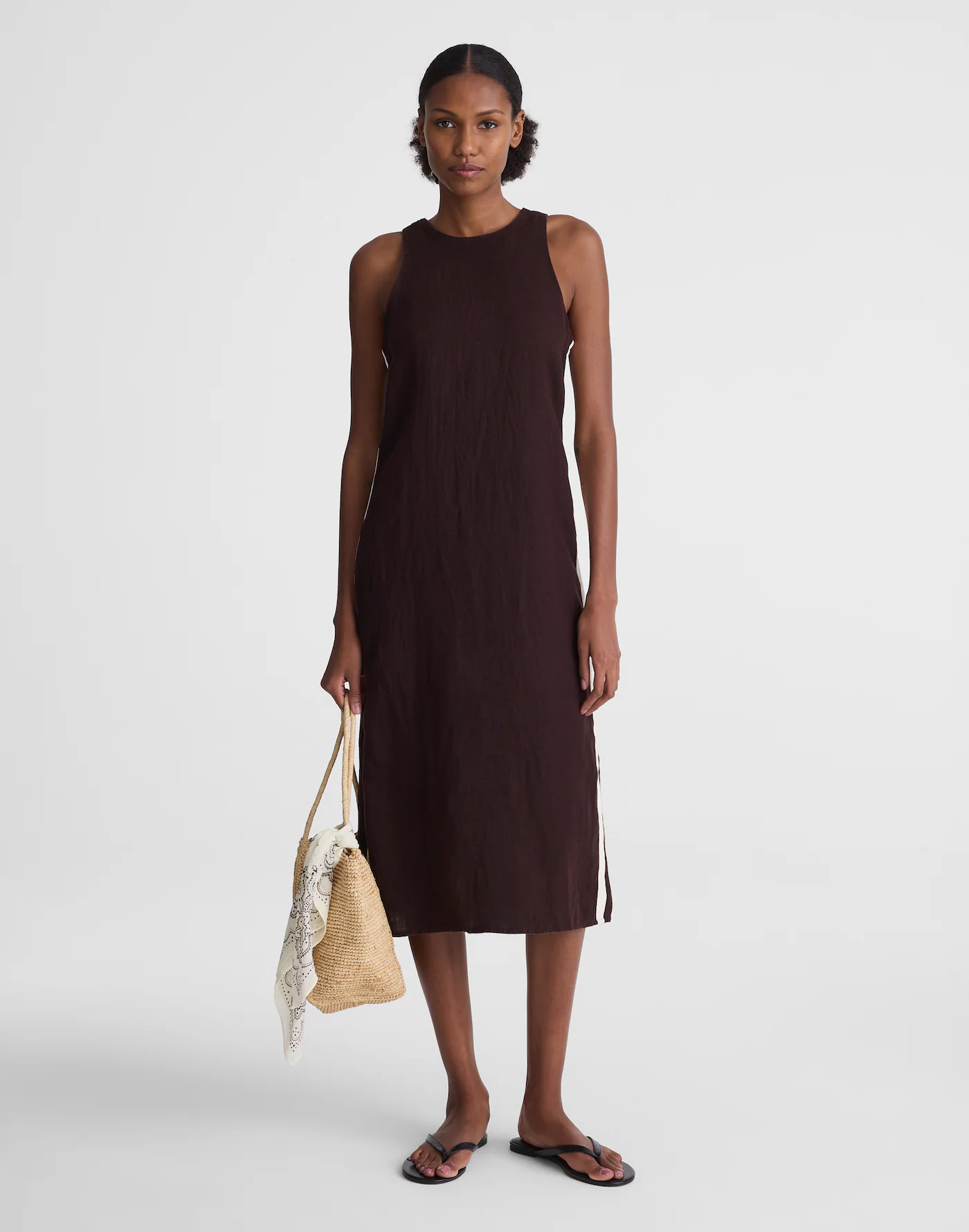 The Elena Midi Dress in 100% Linen
