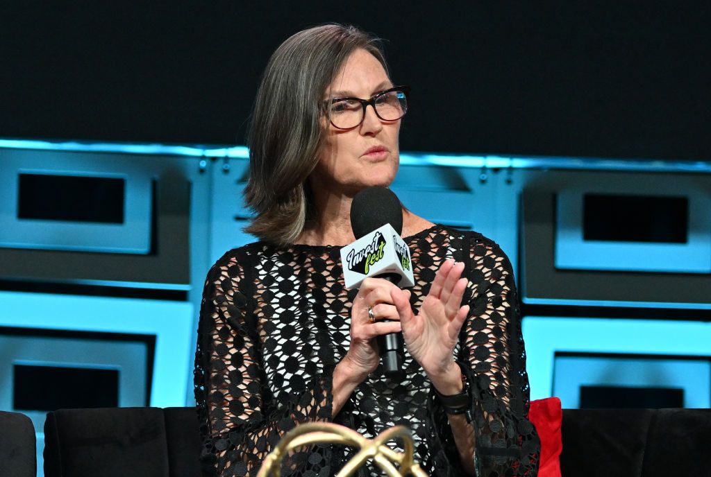 Cathie Wood, CEO &amp; Chief Investment Officer of ARK Invest, speaks onstage during Day 2 of 2023 Invest Fest at Georgia World Congress Center on August 27, 2023 in Atlanta, Georgia. 