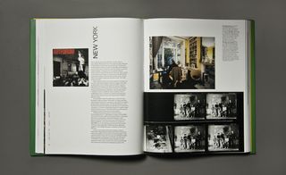 A spread from the book depicting personal photographs captured by Julien in New York and London