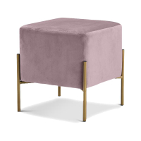 Meridian Furniture Isla Contemporary Velvet Ottoman/Stool in Pink